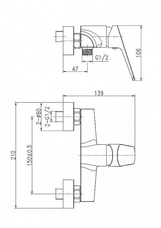 Смеситель для душа Cersanit FLAVIS 63036 купить в интернет-магазине сантехники Sanbest