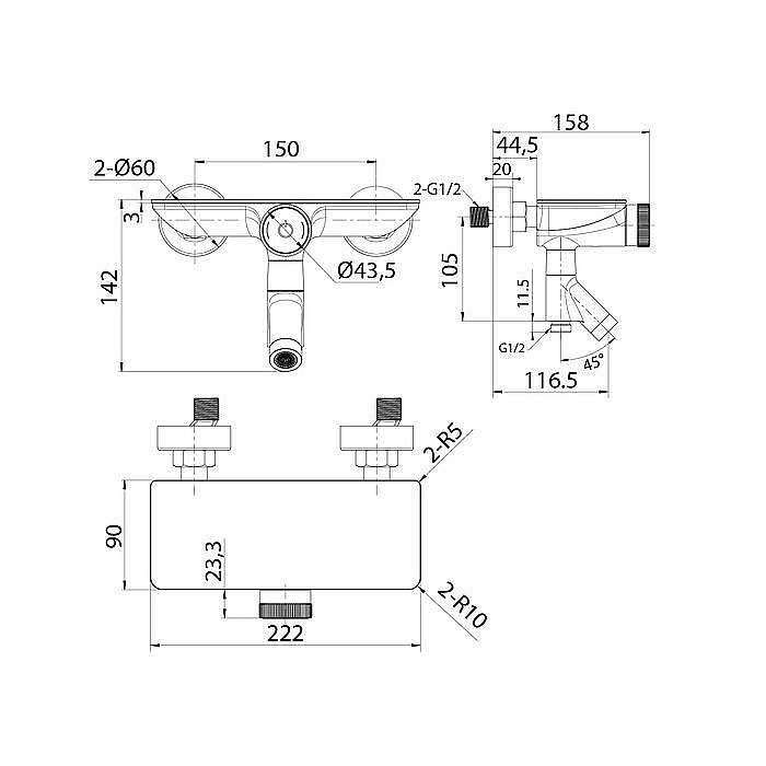 Смеситель для ванны Iddis Shelfy SHESBBTi02WA купить в интернет-магазине сантехники Sanbest