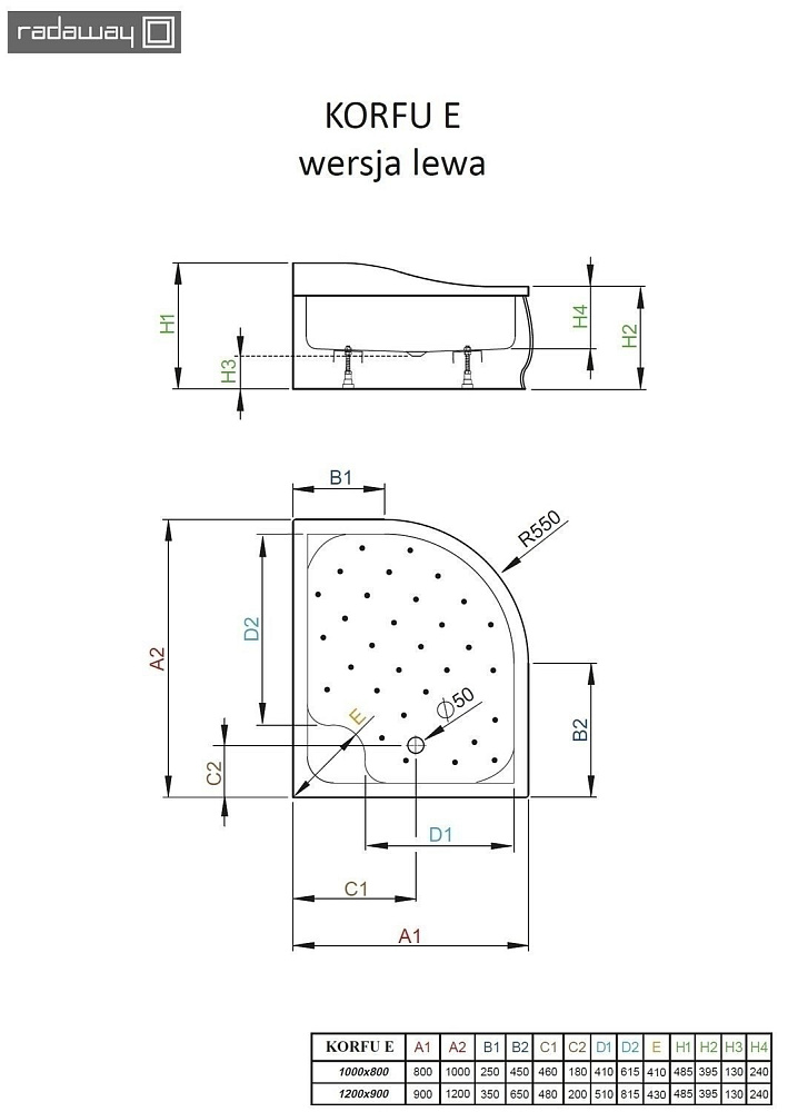 Душевой поддон Radaway Korfu E 100x80 купить в интернет-магазине Sanbest