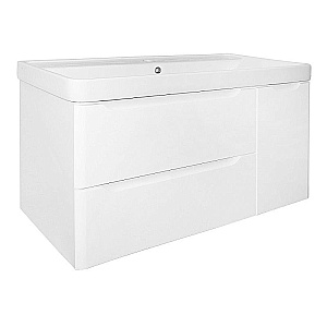 Тумба с раковиной Azario Lotos 100/2 CS00093902 белая для ванной в интернет-магазине Sanbest