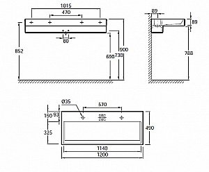 Тумба с раковиной Jacob Delafon TERRACE 120 коричневый глянцевый для ванной в интернет-магазине Sanbest