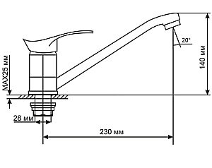 Смеситель для кухни MIXLINE ML 522123 купить в интернет-магазине сантехники Sanbest