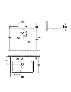 Раковина подвесная Grohe Cube Ceramic 60 3947300H белая купить в интернет-магазине Sanbest