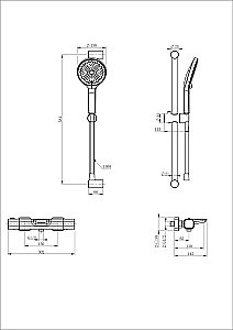 Смеситель для ванны с душевым гарнитуром и термостатом WONZON & WOGHAND Plate WW-C2017-A-CR хром купить в интернет-магазине сантехники Sanbest
