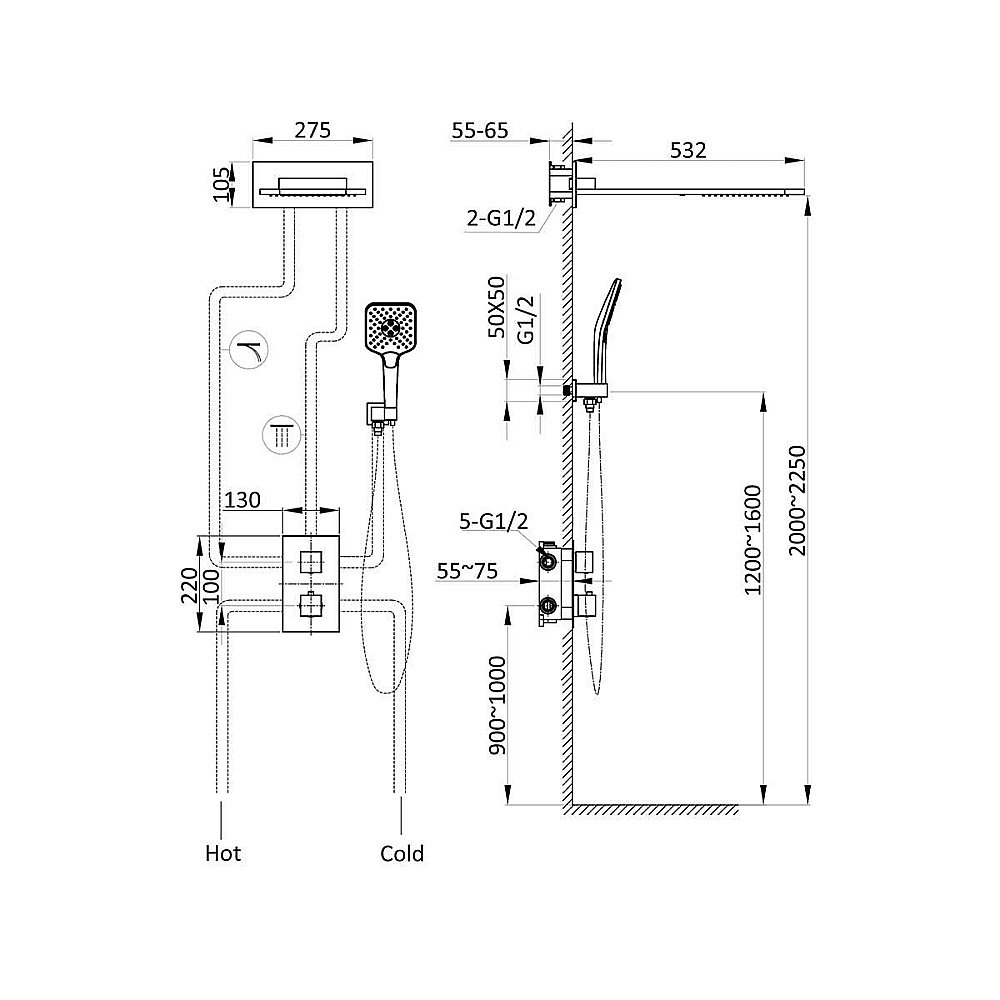 Душевая система Vincea VSFW-103TMB черная матовая купить в интернет-магазине сантехники Sanbest
