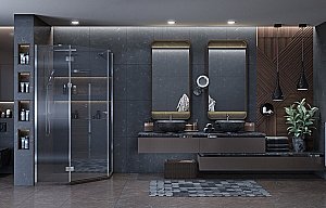 Душевой уголок Ambassador Diamond 12011112 100x100 стекло прозрачное/профиль хром купить в интернет-магазине Sanbest