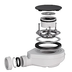 Сифон для душевого поддона RGW S-16-1B 442416100-04 черный купить в интернет-магазине сантехники Sanbest