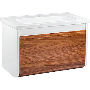 Тумба с раковиной Pestan Vision 80 VSN800T-CR орех/белый для ванной в интернет-магазине Sanbest