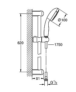 Душевая гарнитура Grohe New Tempesta Classic 27794001 купить в интернет-магазине сантехники Sanbest