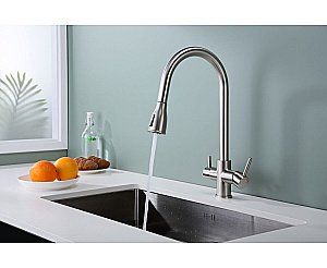 Смеситель для кухни Paulmark Lange La214212-BS брашированная сталь купить в интернет-магазине сантехники Sanbest