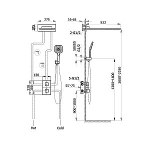 Душевая система Vincea VSFW-103TMB черная матовая купить в интернет-магазине сантехники Sanbest