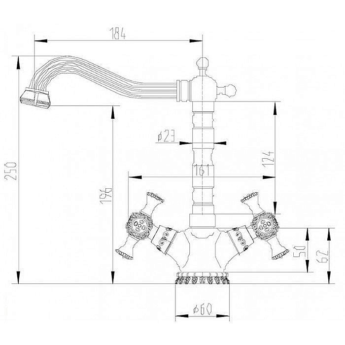 Смеситель для кухни Zorg Antic A 7005K-SL Серебро купить в интернет-магазине сантехники Sanbest