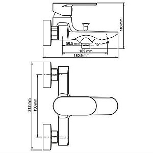 Смеситель для ванны WasserKRAFT Elbe 7401 купить в интернет-магазине сантехники Sanbest