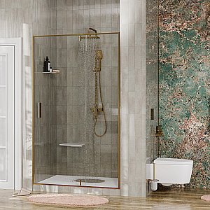 Душевая дверь WasserKRAFT Aisch 55P04 90 стекло прозрачное/профиль золото купить в интернет-магазине Sanbest