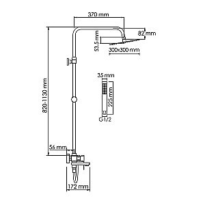 Душевая система WasserKraft A177.118.103.087.CH хром купить в интернет-магазине сантехники Sanbest