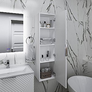 Пенал подвесной Grossman Блисс 37 303548 белый матовый для ванной в интернет-магазине сантехники Sanbest