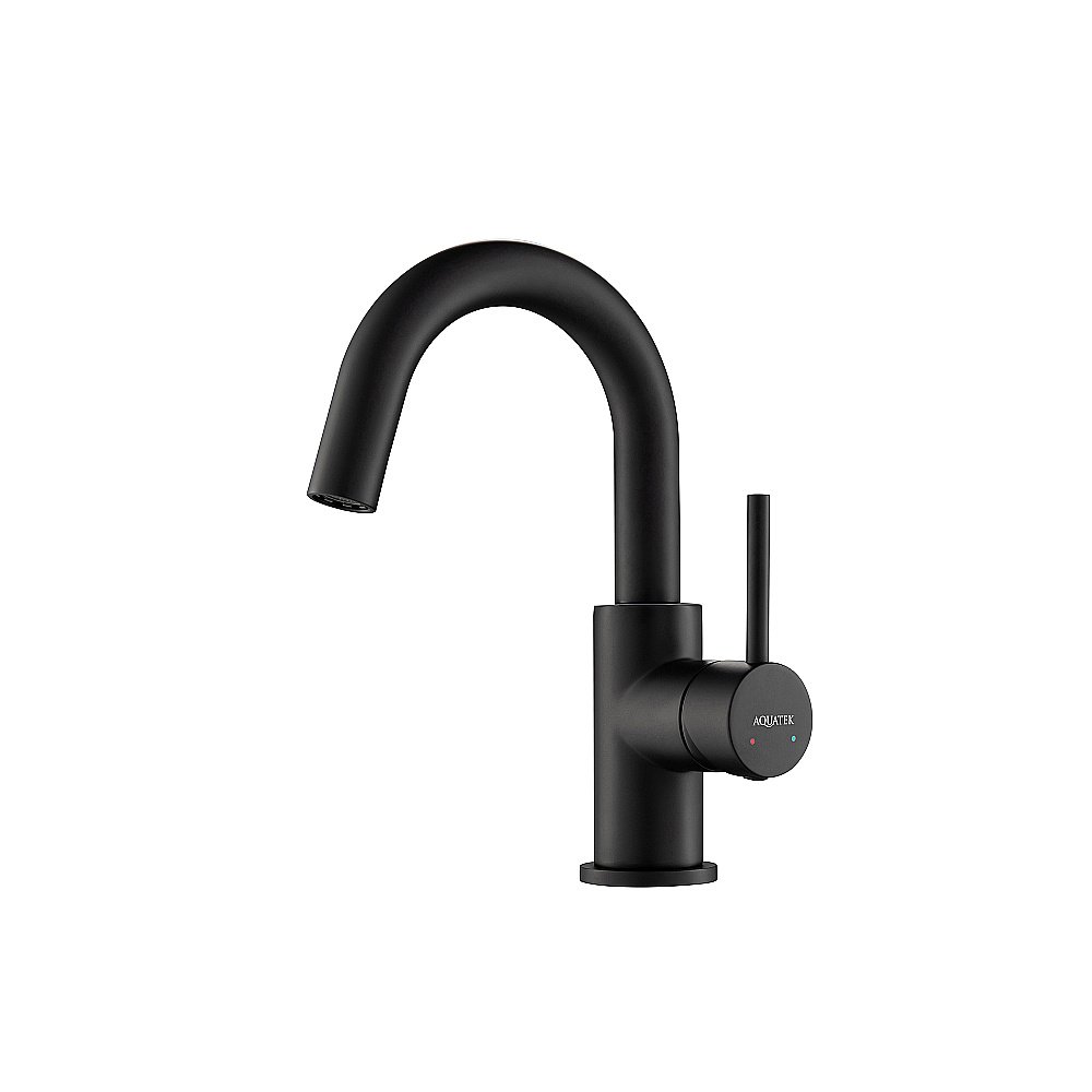 Смеситель для раковины Европа AQ1307MB черный матовый, без донного клапана купить в интернет-магазине сантехники Sanbest