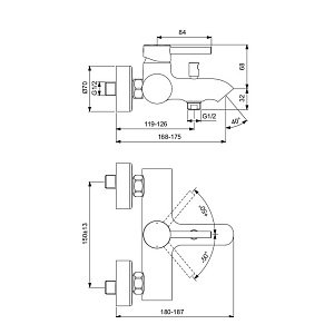 Смеситель для ванны Ideal Standard Ceraline BC199AA купить в интернет-магазине сантехники Sanbest