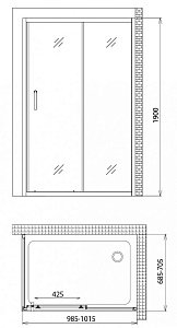 Душевой уголок Gemy Victoria S30191HM-A70M 100x70 купить в интернет-магазине Sanbest