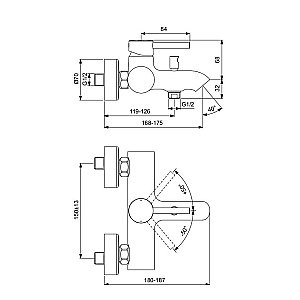 Смеситель для ванны Ideal Standard Ceraline BC199AA купить в интернет-магазине сантехники Sanbest