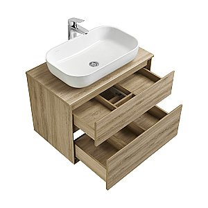 Тумба с раковиной Акватон Либерти 75 со столешницей, дуб эльвезия для ванной в интернет-магазине Sanbest