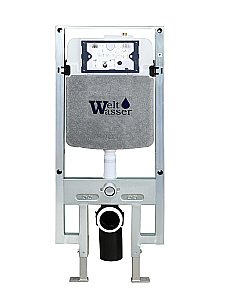 Унитаз с инсталляцией WeltWasser AMBERG 497 ST + HEIMBACH 043 MT-BL + AMBERG RD-BL черный матовый/кнопка черный-хром купить в интернет-магазине Sanbest