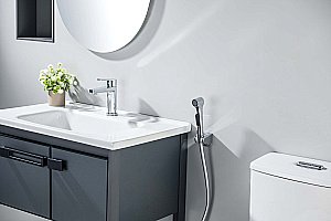 Смеситель для раковины Aquatek Лугано AQ1712CR 106 хром, с гигиеническим душем купить в интернет-магазине сантехники Sanbest