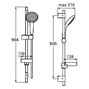 Душевой гарнитур Ideal Standard Idealrain B9424AA купить в интернет-магазине сантехники Sanbest