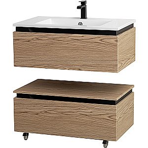 Нижняя тумба Cezares SLIDER-800-1C-PI-RT-P дуб тангент для ванной в интернет-магазине сантехники Sanbest