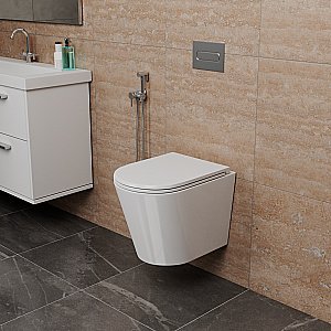 Унитаз подвесной D&K Venice DT1026016 белый, безободковый, с крышкой микролифт купить в интернет-магазине Sanbest