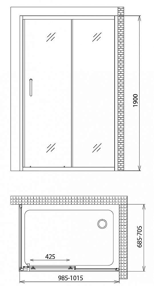 Душевой уголок Gemy Victoria S30191HM-A70M 100x70 купить в интернет-магазине Sanbest