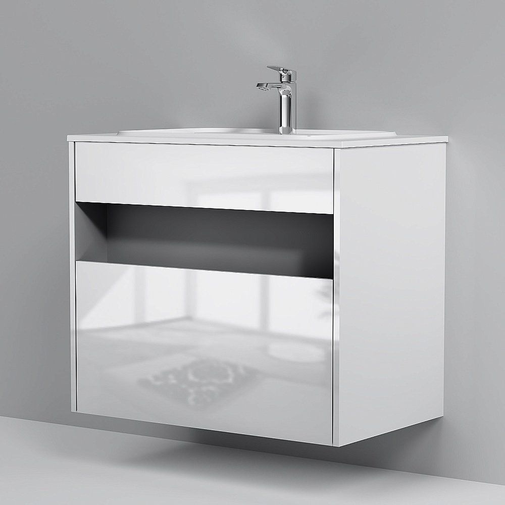 Тумба с раковиной AM.PM Func 80 белая для ванной в интернет-магазине Sanbest