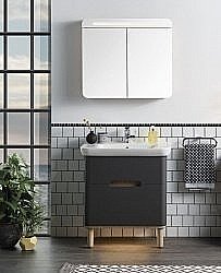 Тумба с раковиной Vitra Sento 65 матовый антрацит для ванной в интернет-магазине Sanbest