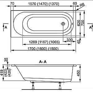 Ванна акриловая Vagnerplast Kasandra 160x70 купить в интернет-магазине Sanbest
