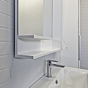 Зеркало со шкафом Comforty Мерано 00-00010664 90 белый матовый в ванную от интернет-магазине сантехники Sanbest