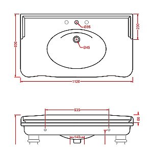 Раковина подвесная Artceram Hermitage 112 HEL004 01 00  bi*1 белая купить в интернет-магазине Sanbest