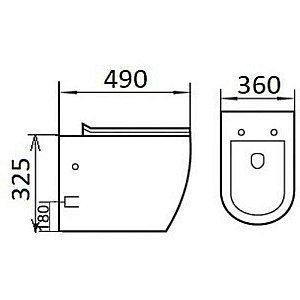 Унитаз подвесной с функцией биде Boheme Nero 961-SET-2-B черный матовый, безободковый, с крышкой микролифт купить в интернет-магазине Sanbest