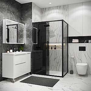 Душевой уголок Grossman Cosmo 130х100 120.K33.02.1310.21.10 стекло тонированное/профиль черный матовый купить в интернет-магазине Sanbest