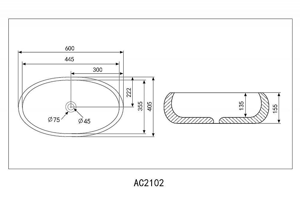 Раковина накладная ABBER Bequem AC2102 белая купить в интернет-магазине Sanbest