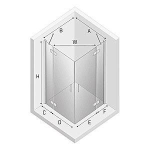 Душевой уголок NEW TRENDY NEW RENOMA 2D D-0104A/D-0110A 90x120 стекло прозрачное/профиль хром купить в интернет-магазине Sanbest
