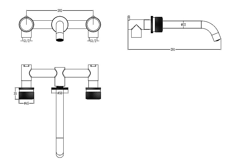 Смеситель для раковины Boheme AURA 152-2-CR-A хром купить в интернет-магазине сантехники Sanbest