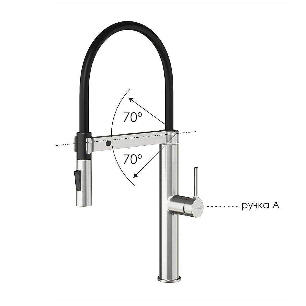 Смеситель для кухни WasserKraft A8827 сенсорный, никель купить в интернет-магазине сантехники Sanbest