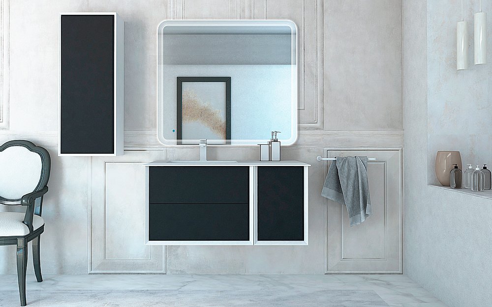 Тумба с раковиной Cezares BELLAGIO 100 Grafite для ванной в интернет-магазине Sanbest