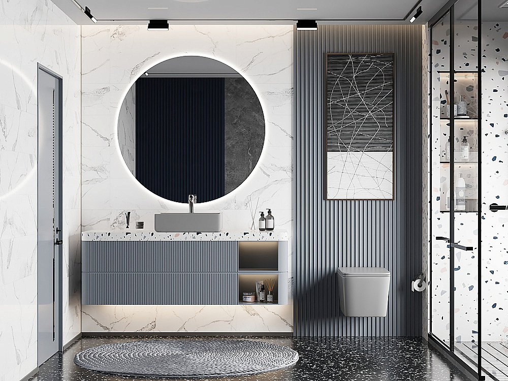 Унитаз подвесной ABBER Rechteck AC1201MG с крышкой микролифт, безободковый, серый матовый купить в интернет-магазине Sanbest