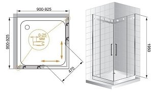 Душевой угол Cezares STYLUS-O-M-A-2 90 купить в интернет-магазине Sanbest