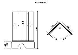 Душевая кабина Niagara "Promo" P100/40/MT/BK, 100x100, ABS-пластик купить в интернет-магазине Sanbest