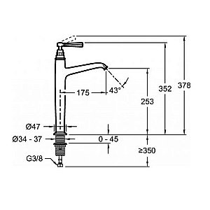 Cмеситель для раковины Jacob Delafon CLEO 1889 E24309-BGG золото глянцевое купить в интернет-магазине сантехники Sanbest