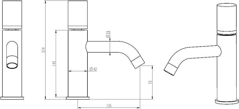Boheme Stick 121-WG для раковины, white diamond gold купить в интернет-магазине сантехники Sanbest