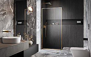 Душевое ограждение Radaway Modo F Gold II 155 10409155-09-01 стекло прозрачное/профиль золото купить в интернет-магазине Sanbest