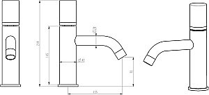Boheme Stick 121-WG для раковины, white diamond gold купить в интернет-магазине сантехники Sanbest